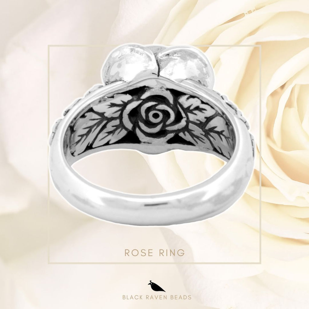 Black Raven Rose Ring