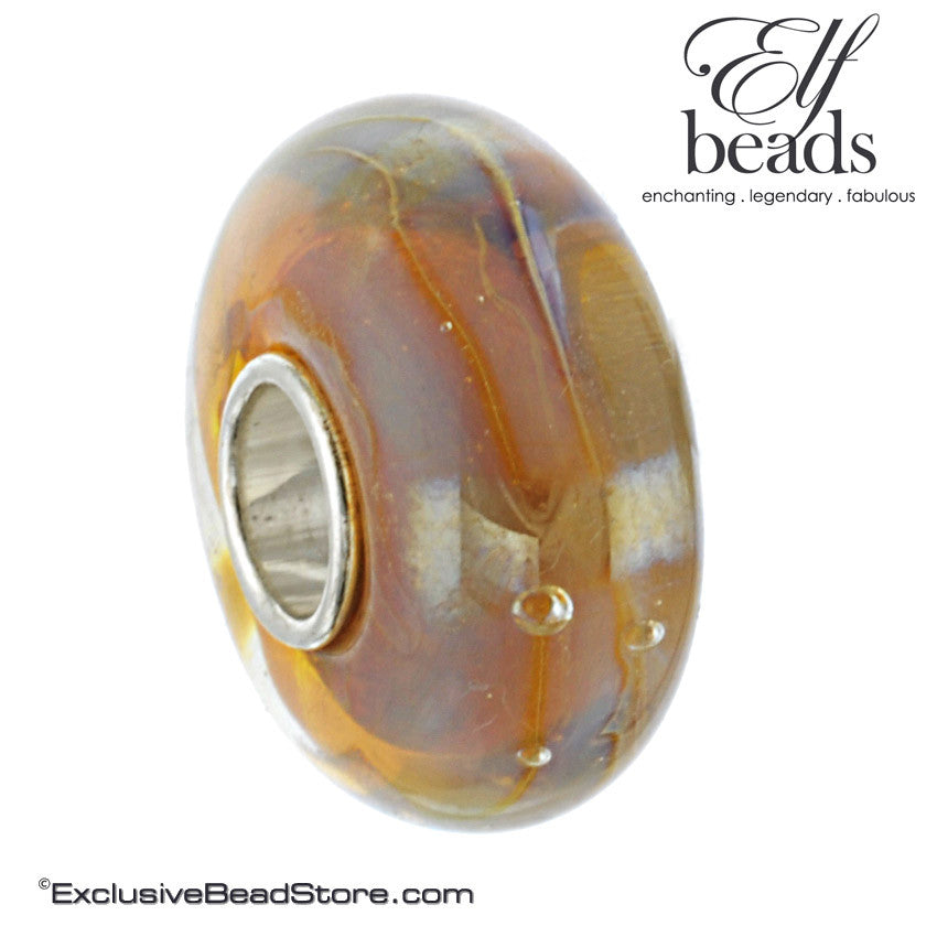 Elfbeads Cotton Candy Zebra Glass Bead