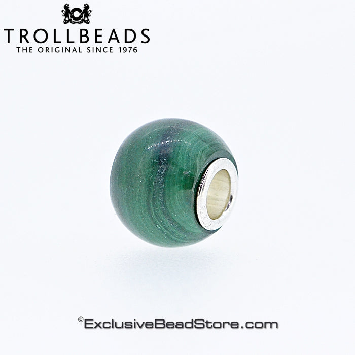 Trollbeads Round Malachite - RETIRED 2023