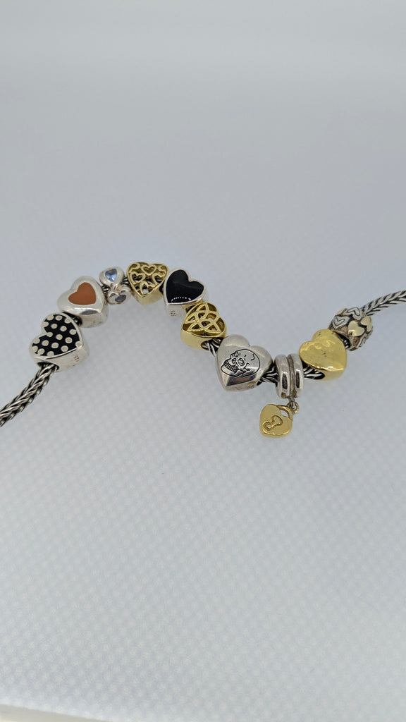 Charmlinks Set of 6 Murano Glass Beads Hearts