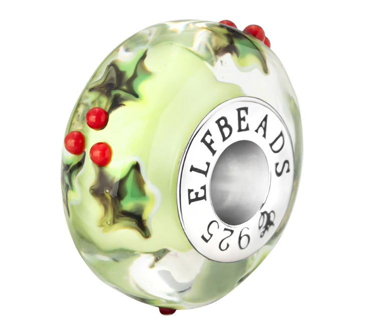 Elfbeads Frosted Mint Poinsettia