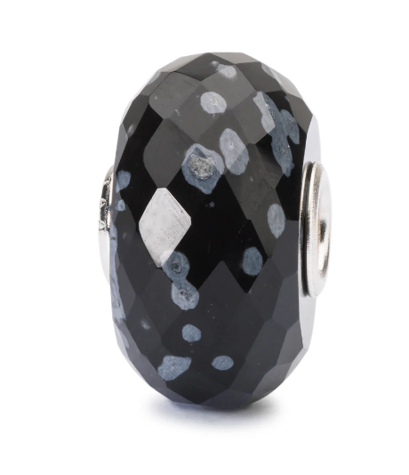 Trollbeads Snowflake Obsidian Facet Bead