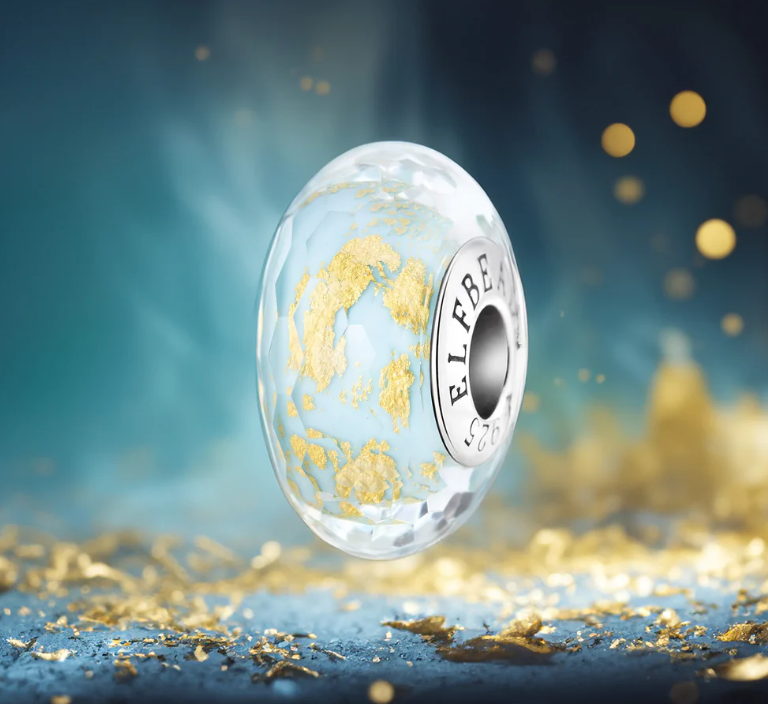 Elfbeads Blue Glaze Spark Fractal