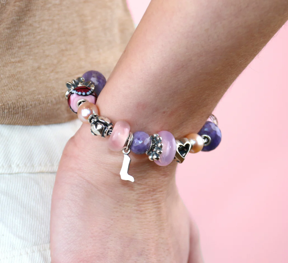 Trollbeads Round Purple Jade Facet