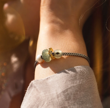 Trollbeads Round Prehnite Facet Bead