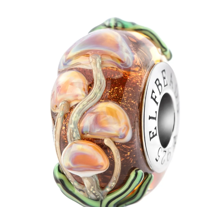 Elfbeads Lucky Amberlight Mushrooms