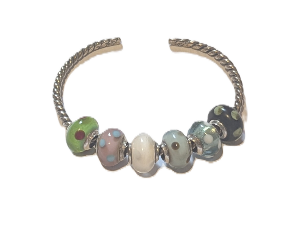 Charmlinks Set of 6 Murano Glass Beads Dotty