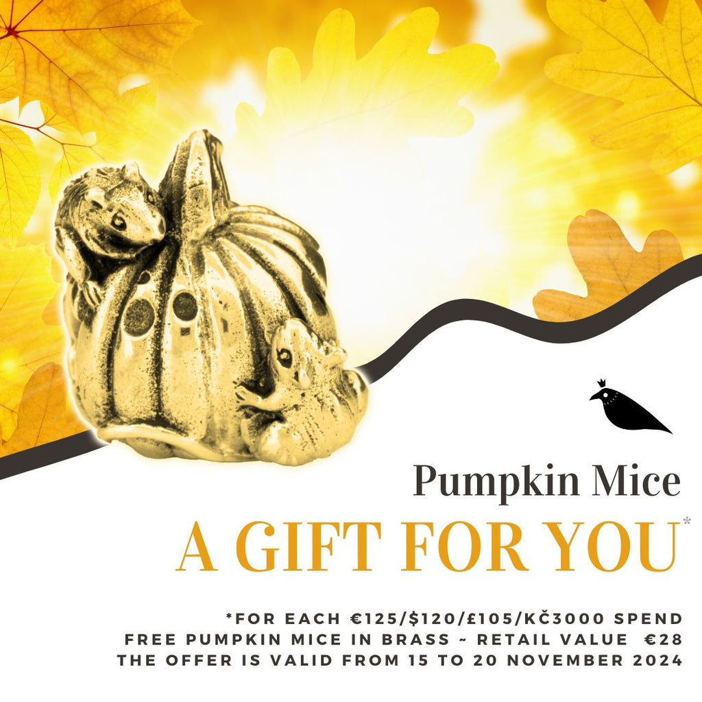 Black Raven Pumpkin Mice Brass