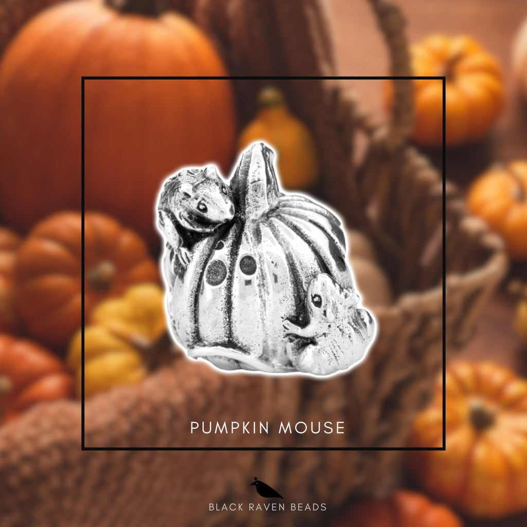 Black Raven Pumpkin Mice Silver