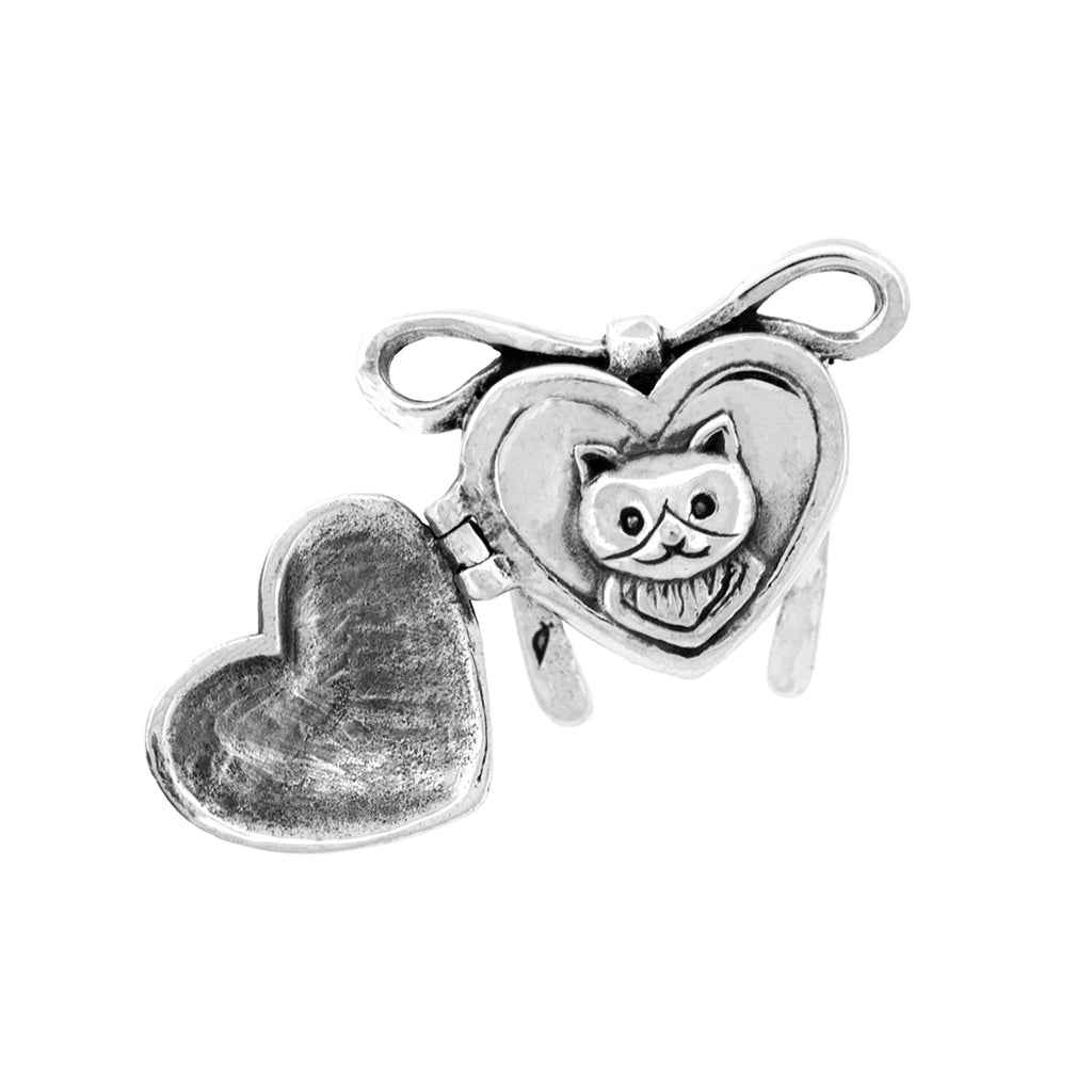 Black Raven Cat in My Heart - Heart Locket