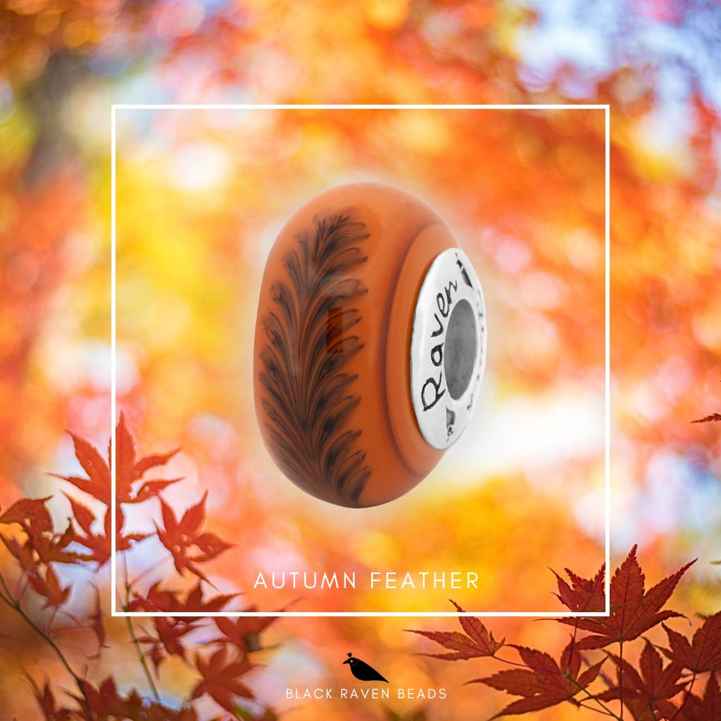 Black Raven - Autumn Feather Glass