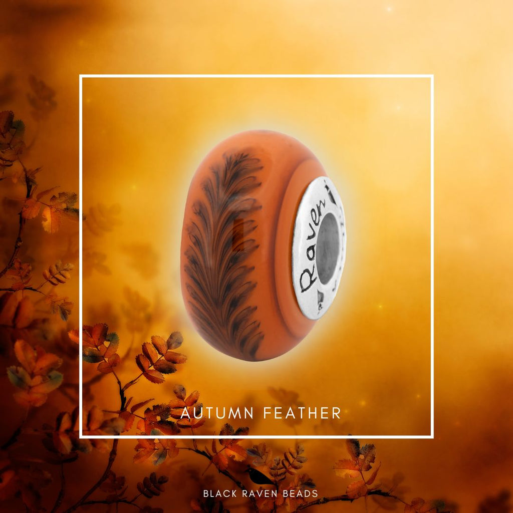 Black Raven - Autumn Feather Glass