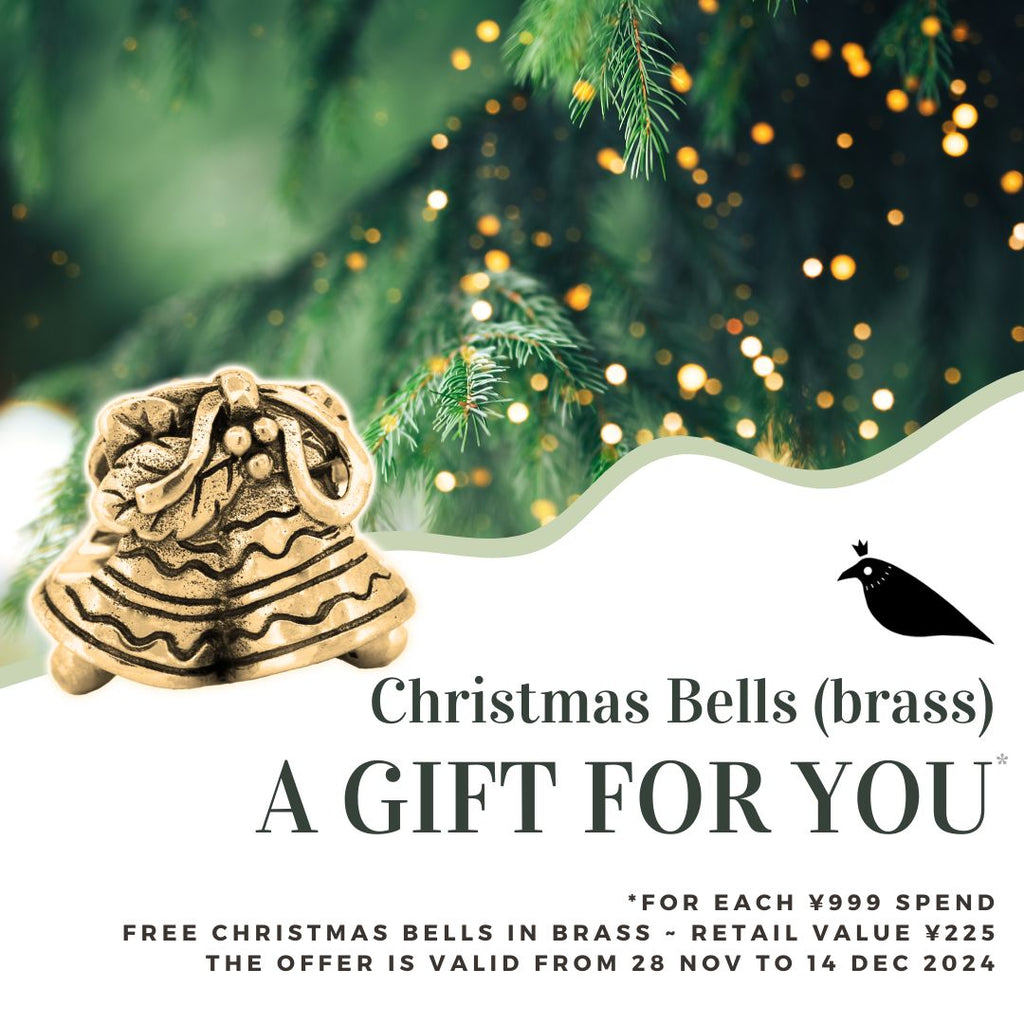 Black Raven Christmas Bells Bead - Brass - SPECIAL PROMOTION