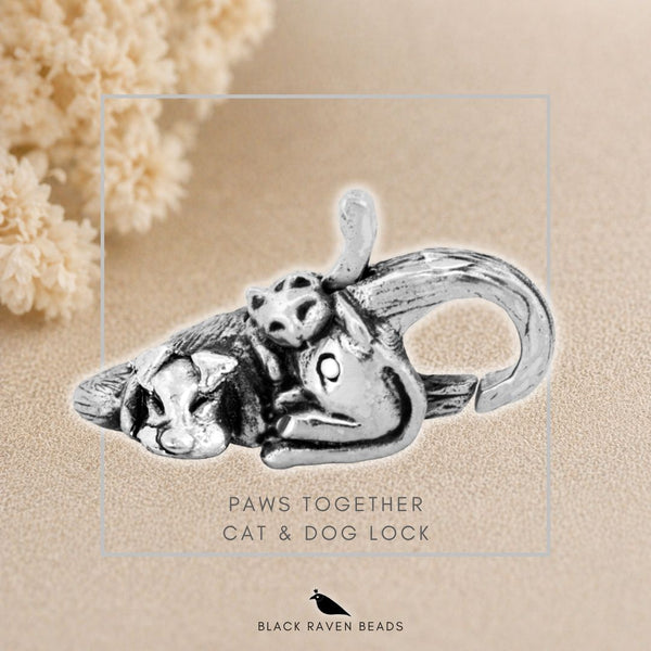 Black Raven Paws Together Cat & Dog Lock