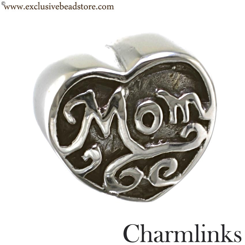 Charmlinks Silver Bead Mom's Heart