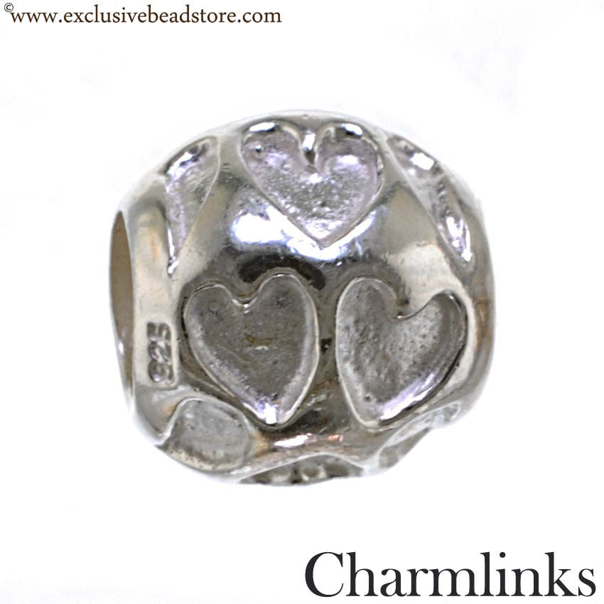 Charmlinks Silver Bead Hearts