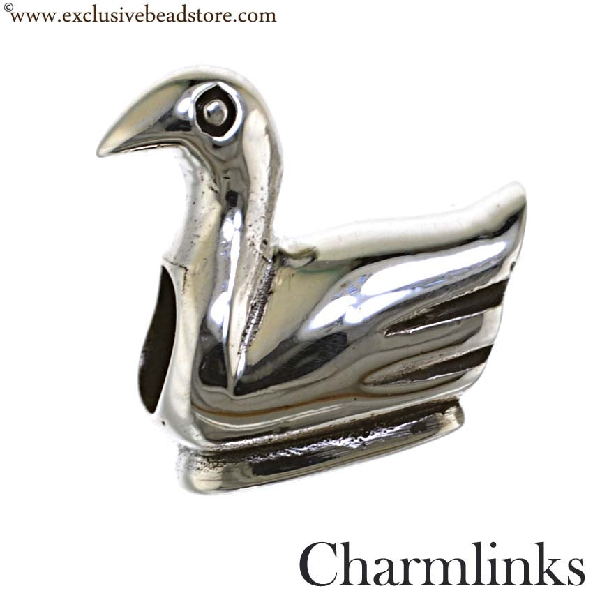 Charmlinks Silver Bead Swan