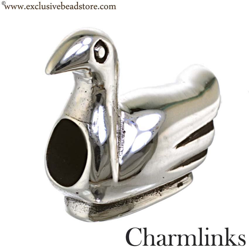 Charmlinks Silver Bead Swan