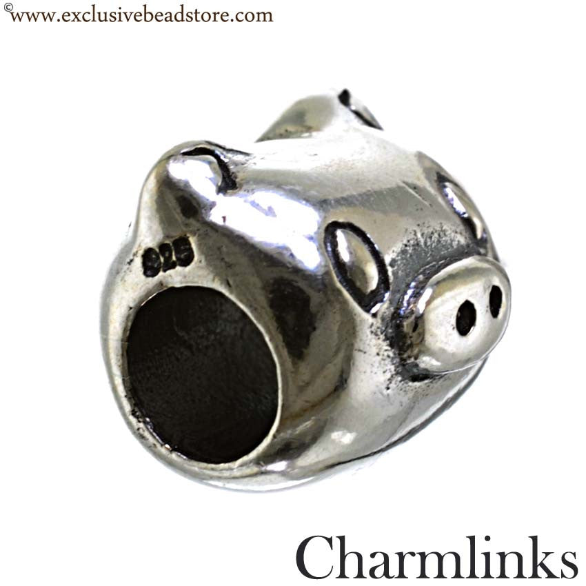 Charmlinks Silver Bead Pig