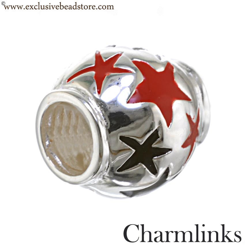 Charmlinks Silver and Enamel Star Bead