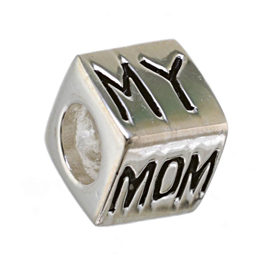 Charmlinks Silver and Enamel I Love Mom Bead