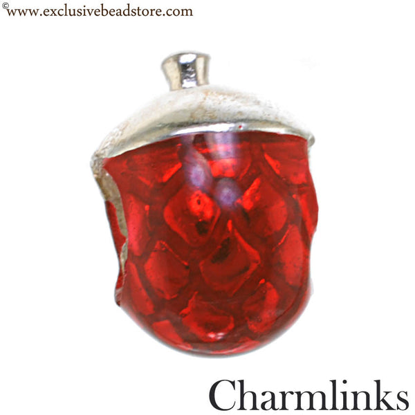 Charmlinks Silver and Enamel Acorn Bead