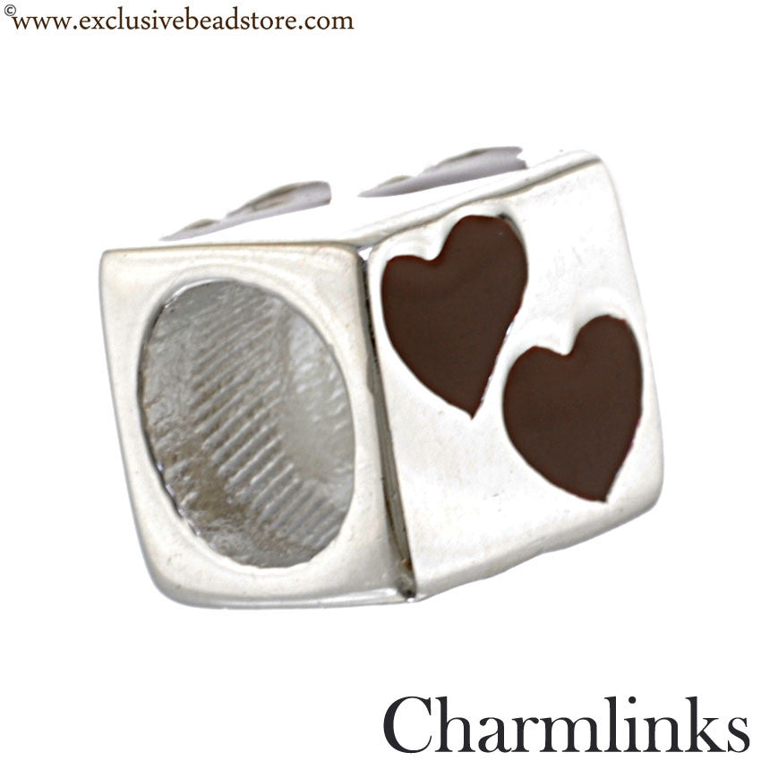 Charmlinks Silver and Enamel Heart Bead