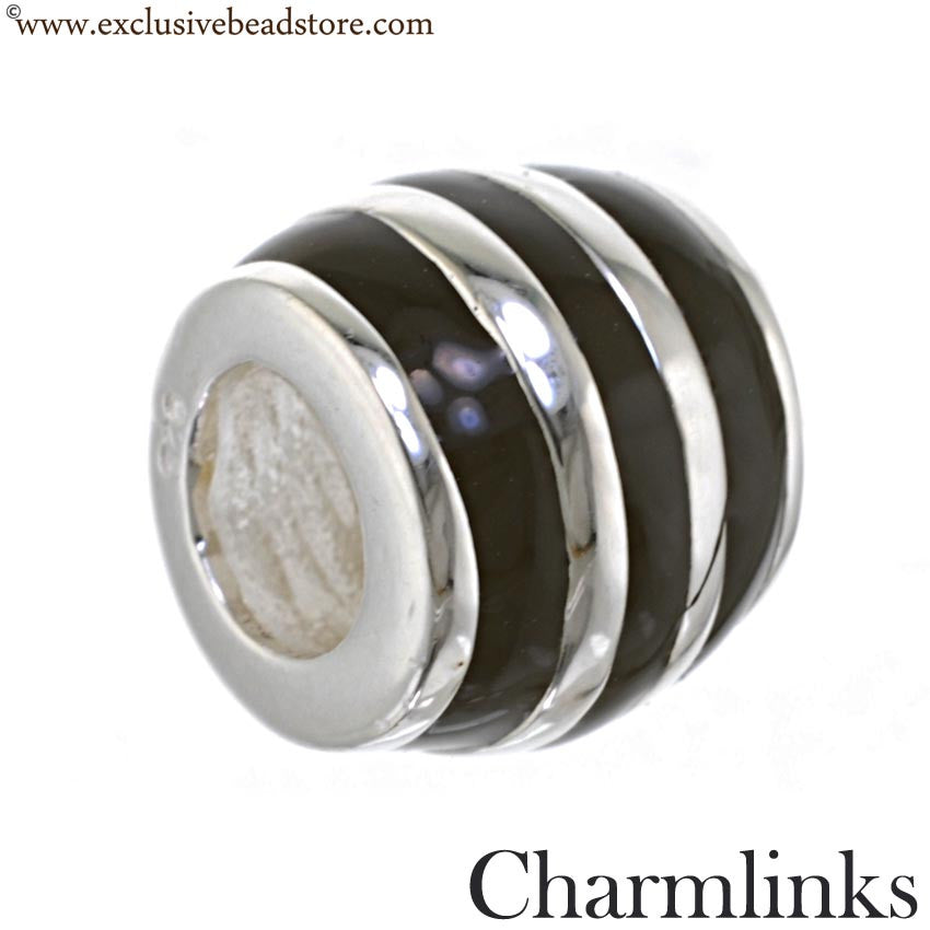 Charmlinks silver and Enamel Humbug Bead