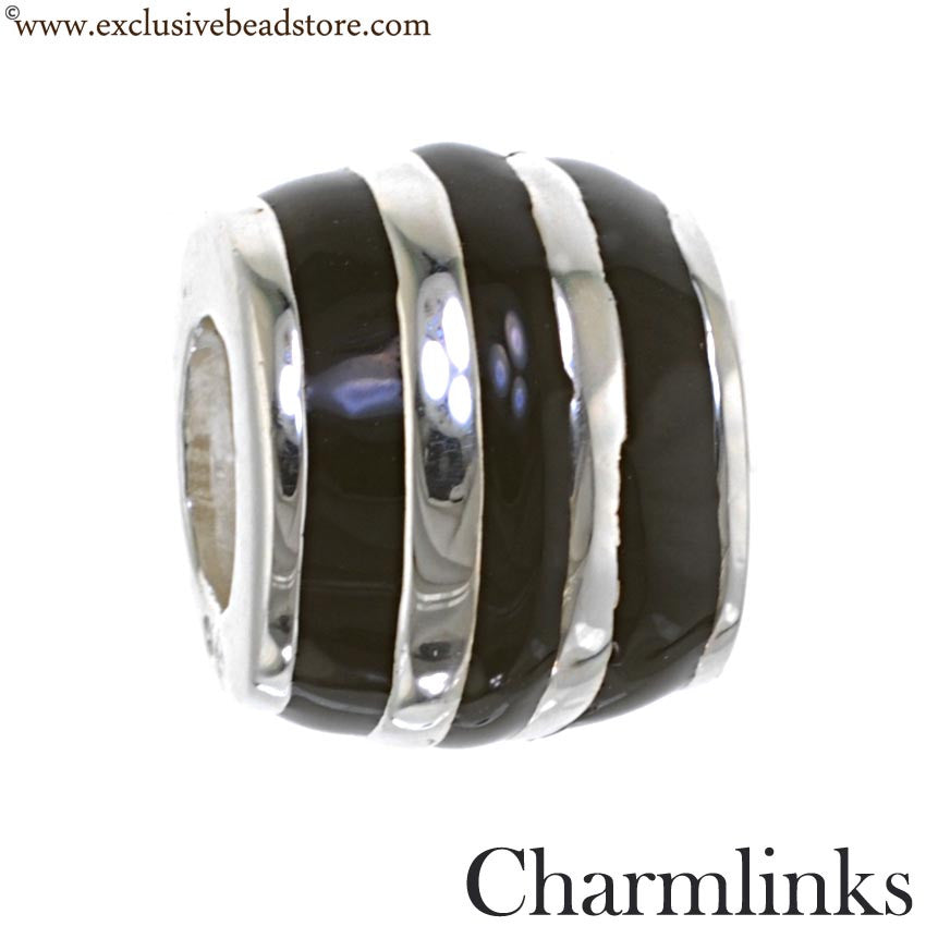 Charmlinks silver and Enamel Humbug Bead