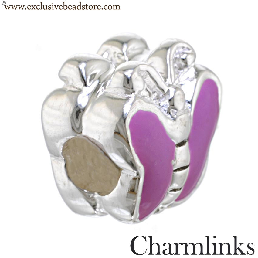 Charmlinks Silver and Enamel Butterfly Bead