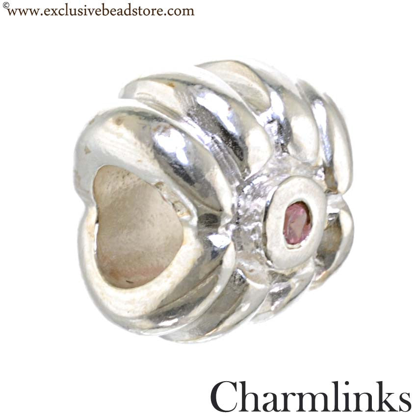 Charmlinks Silver and Cubic Zirconia Bead