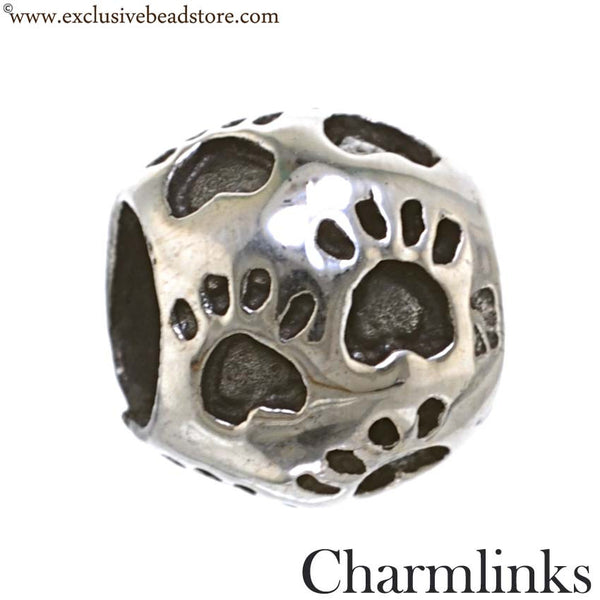 Charmlinks Silver Paw Print Bead