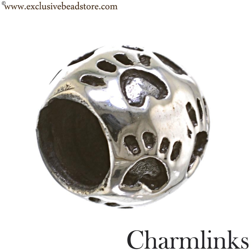 Charmlinks Silver Paw Print Bead