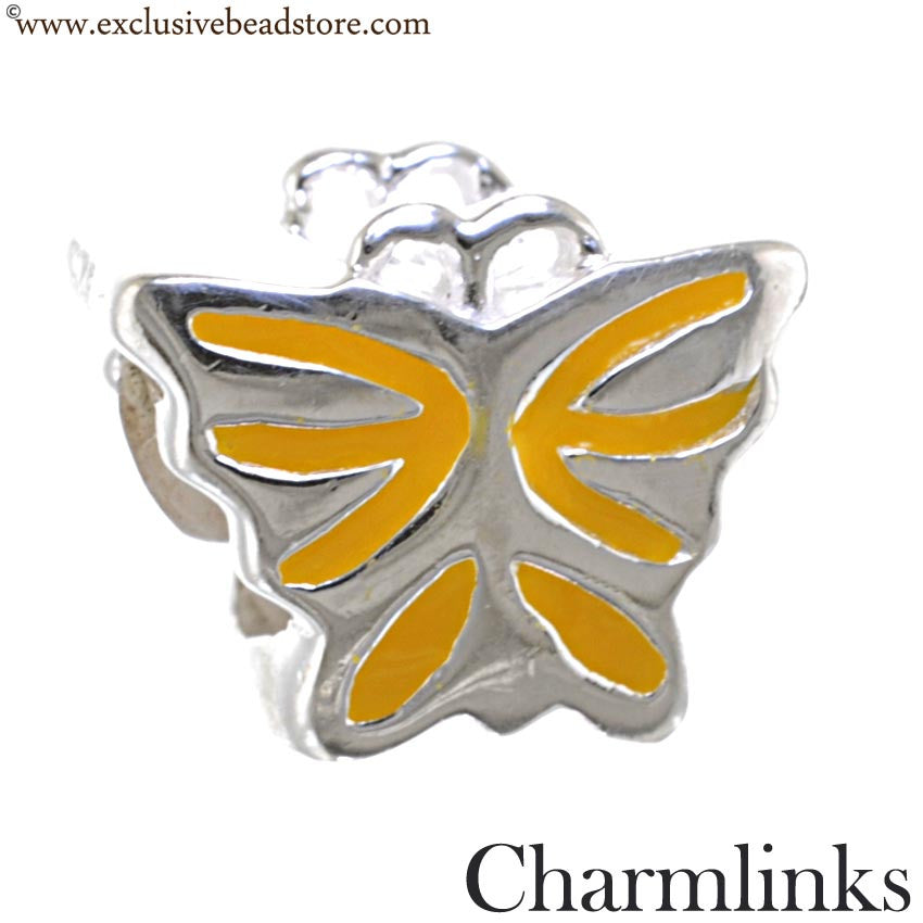 Charmlinks Silver and Enamel Butterfly Bead