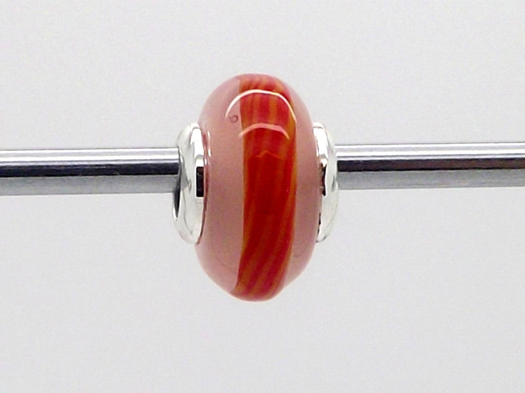 Charmlinks Red Stripe Patterned Bead