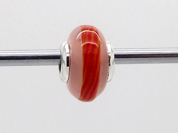 Charmlinks Red Stripe Patterned Bead