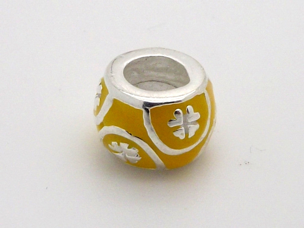 Charmlinks Silver and Yellow Enamel Bead