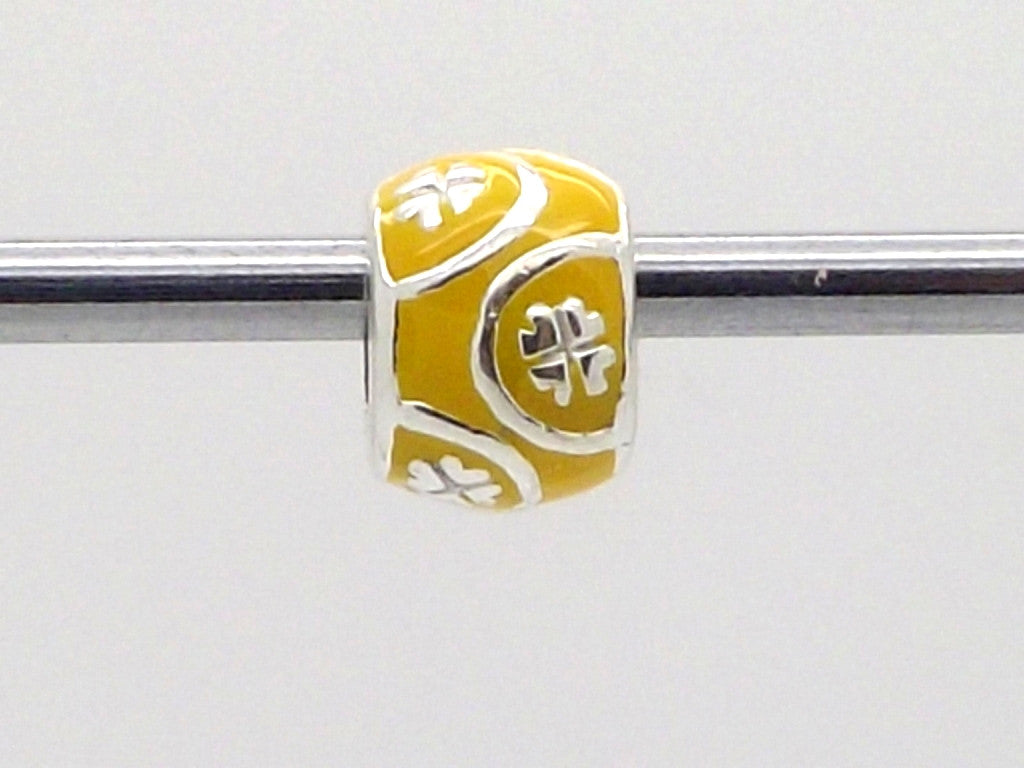 Charmlinks Silver and Yellow Enamel Bead