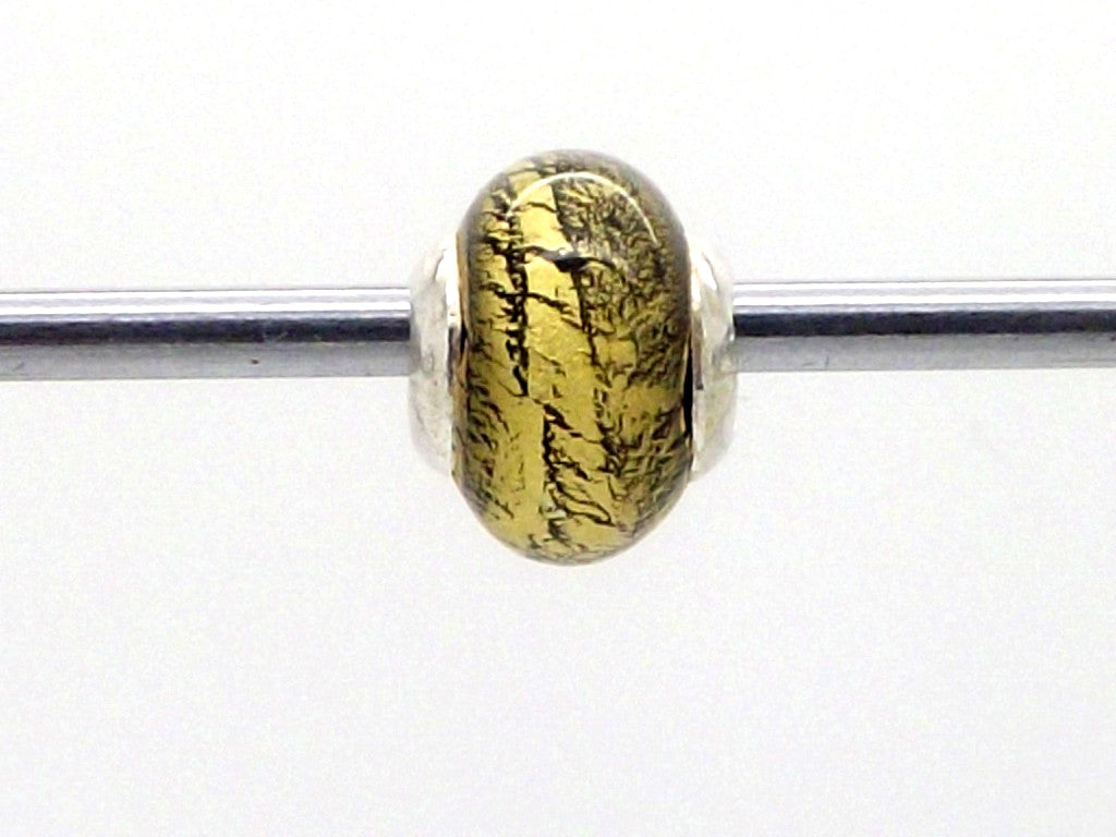 Charmlinks Gold Leaf Effect Glass Bead - Exclusive Bead Store