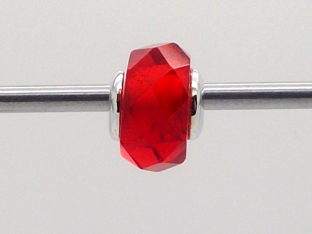 Charmlinks Red Faceted Glass Bead