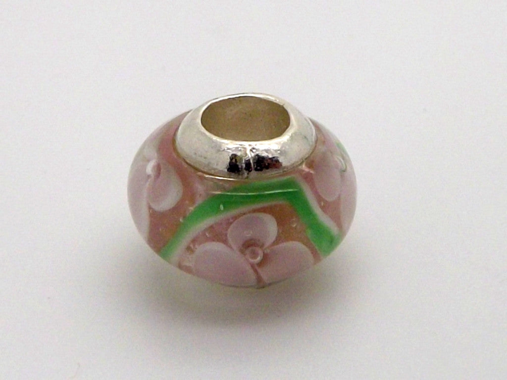 Charmlinks Flower Patterned Glass Bead - Exclusive Bead Store