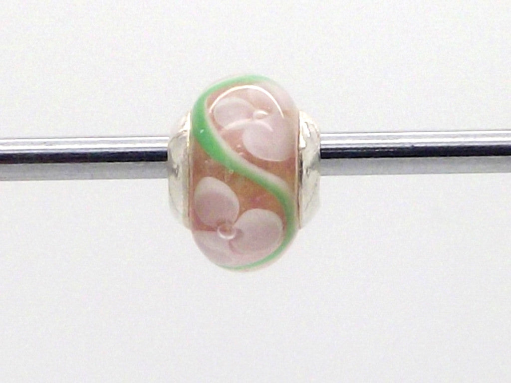Charmlinks Flower Patterned Glass Bead - Exclusive Bead Store