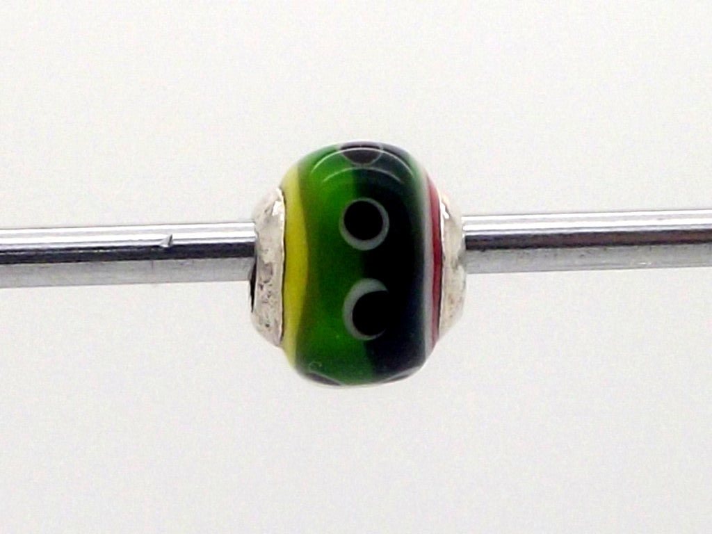 Charmlinks Green Patterned Square Bead - Exclusive Bead Store