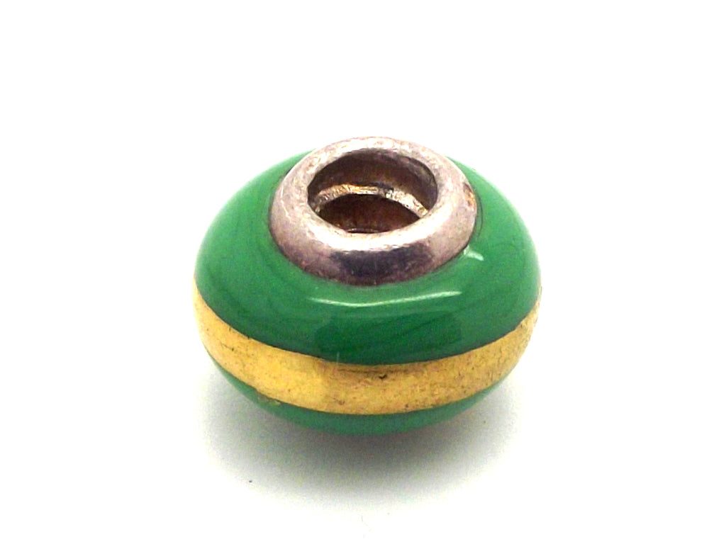 Charmlinks Green & Gold Bead - Exclusive Bead Store