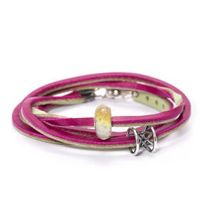 Trollbeads Cherry/Sage Leather Bracelet