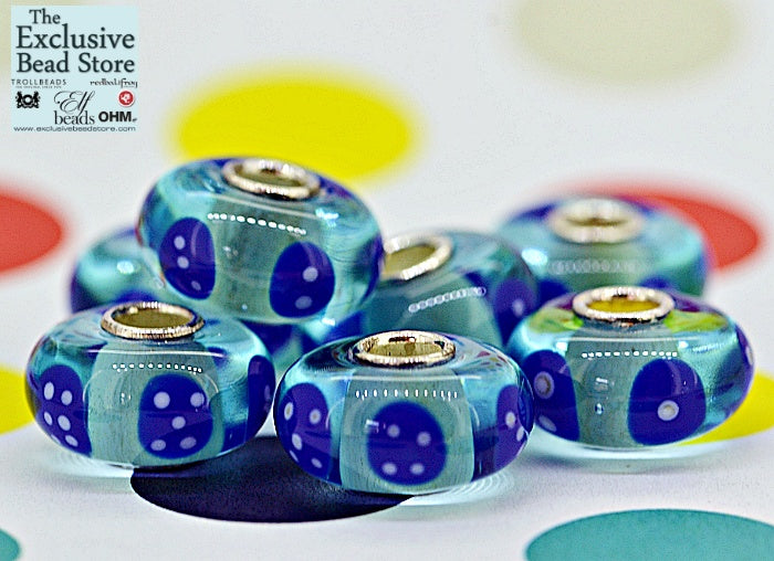 Exclusive Bead 'Round Dice' Retired Ice Blue