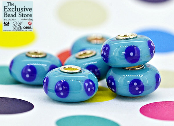 Exclusive Bead 'Round Dice' Retired Turquoise Blue