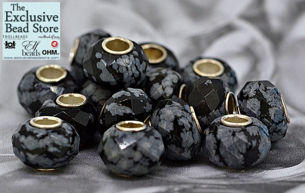 Exclusive Stone Bead 'Faceted Snowflake Obsidian' Retired