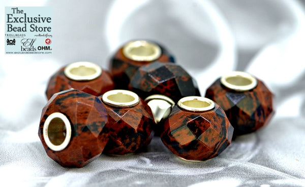 Exclusive Stone bead 'Faceted Red Obsidian' Bead Retired