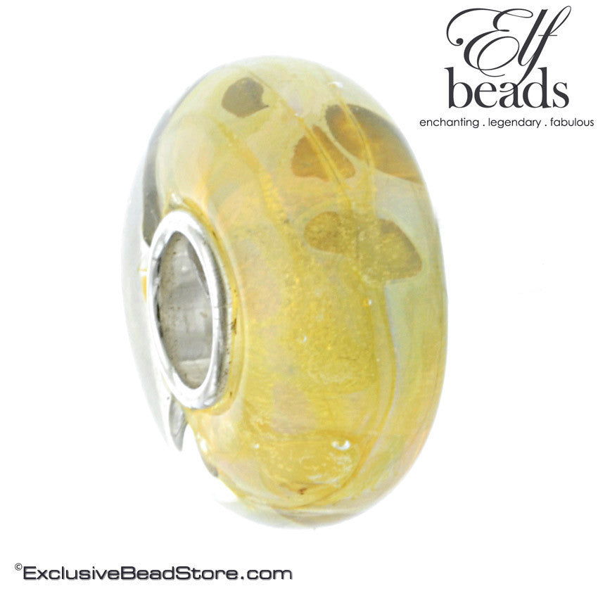 Elfbeads Retired G140053 Sunny Freckles Glass Bead